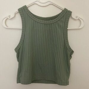 SHEIN Solid Rib Knit Tank Top in Mint Green Size 4
